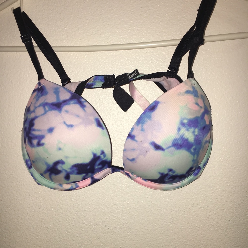 PINK tie dye push up bra